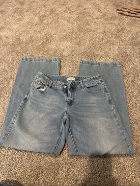 PACSUN Light Blue Women's Baggy Wide-Leg Jeans